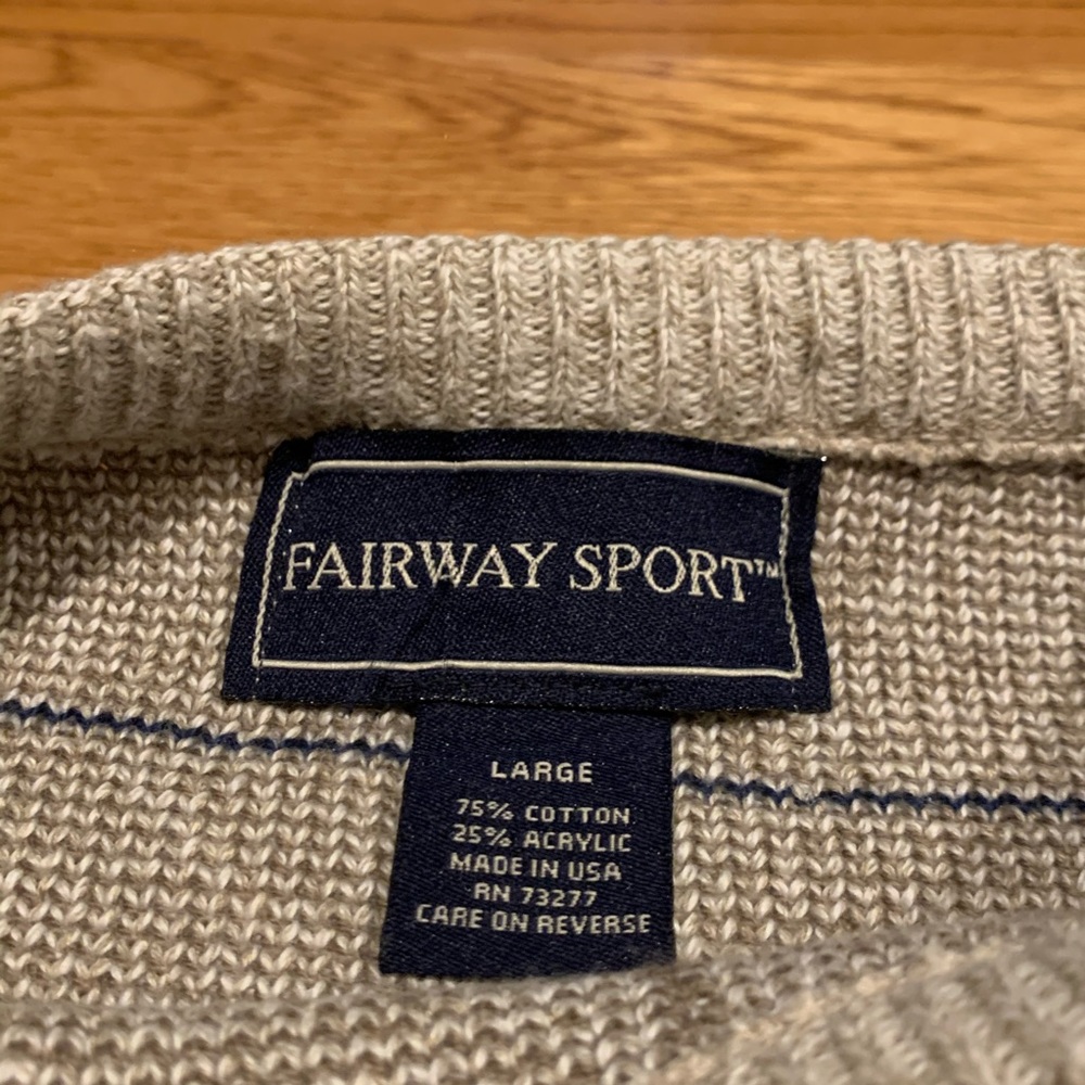 vtg fairway sport tan grid golfer sweater 💫 large - Picture 8 of 10